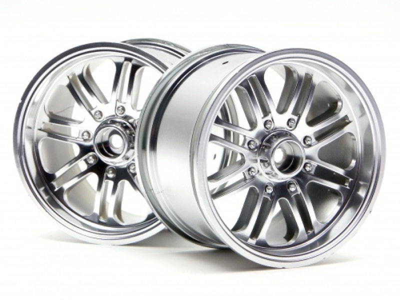 HPI 3138 8 SPOKE WHEEL SATIN CHROME (83X56MM/2PCS)