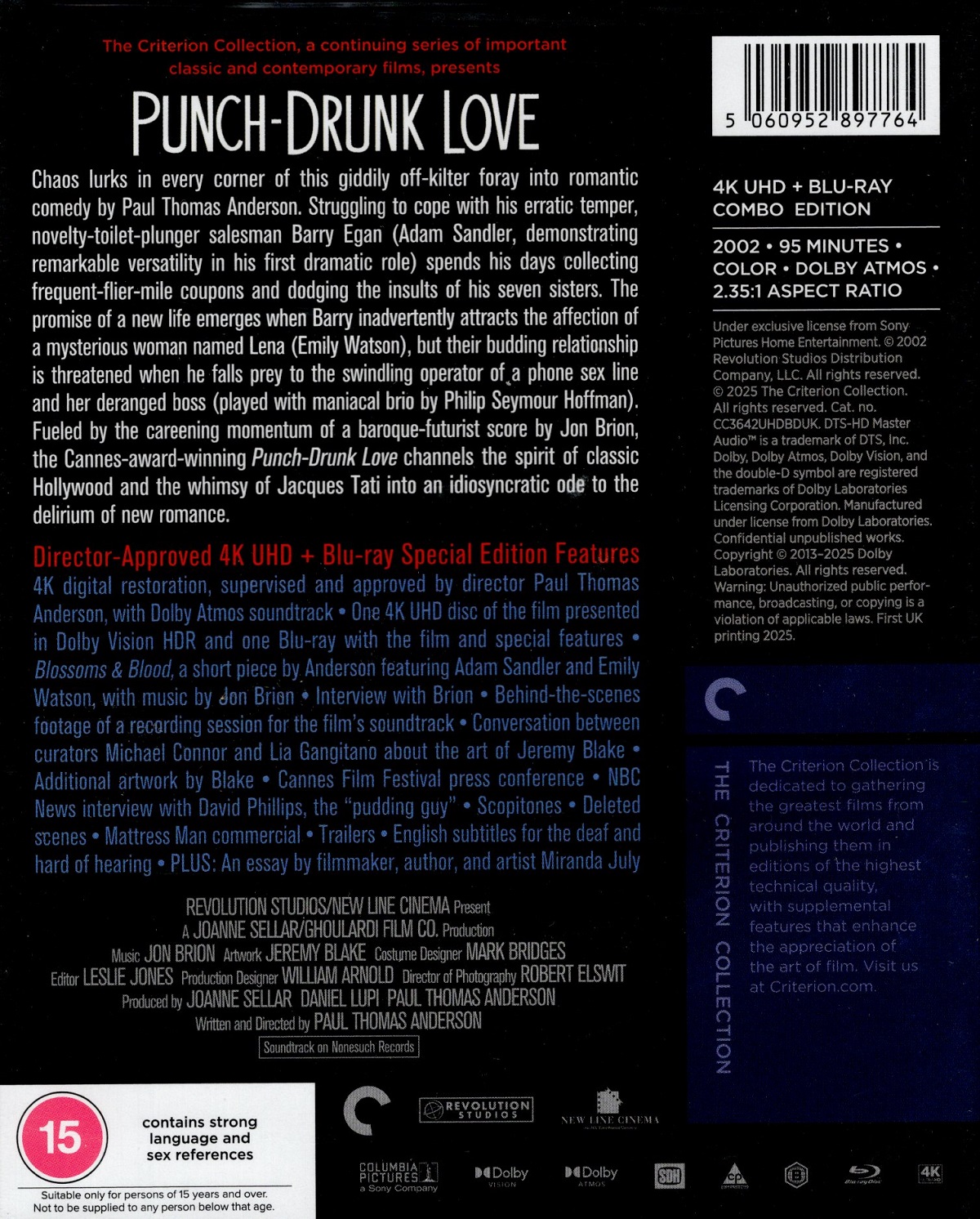 Punch-Drunk Love (Criterion Collection) (ej svensk text) (4K Ultra HD + Blu-ray) - 2