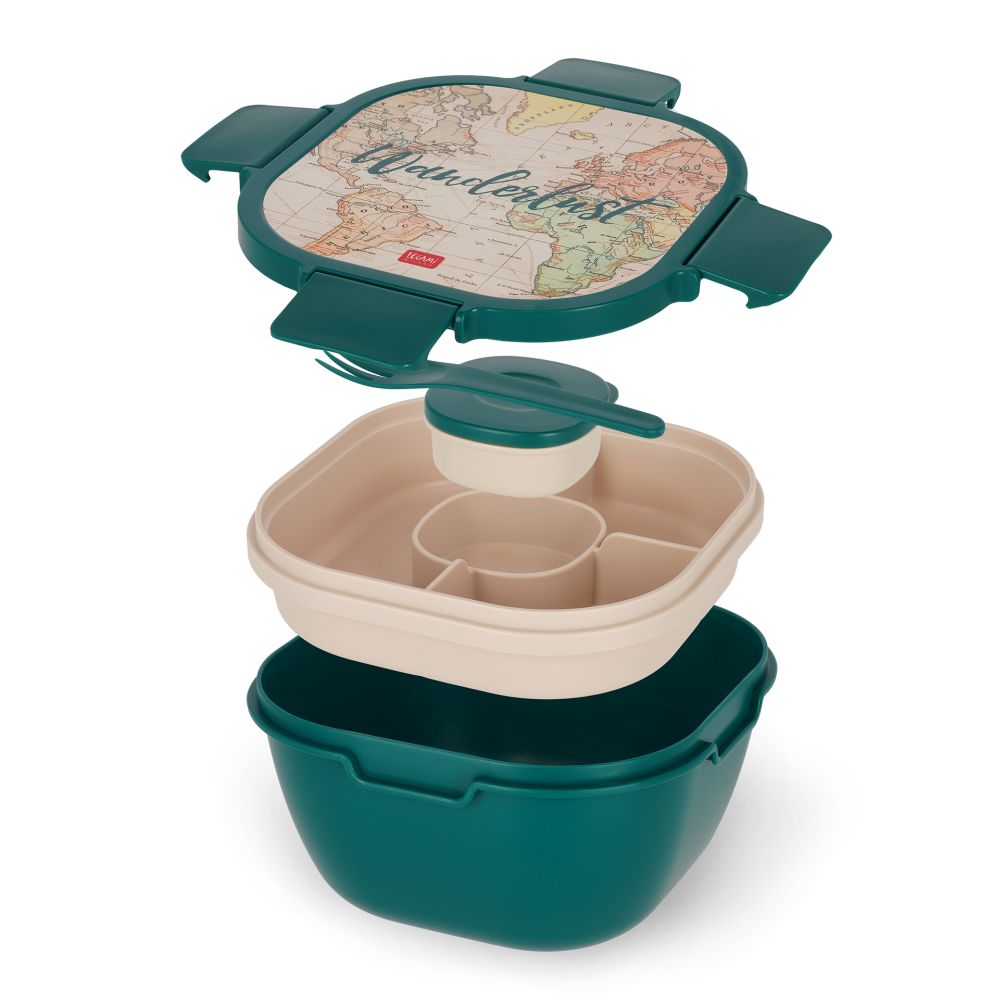 Lunchlåda med extrafack och gaffel, Travel - 5