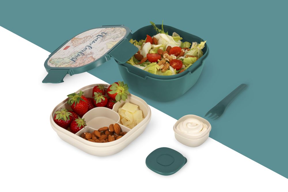 Lunchlåda med extrafack och gaffel, Travel - 3
