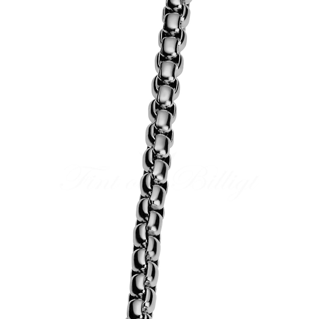 Halskæde Essentials Box Gunmetal - Venezia Buet Box Kæde 5.5mm - 3