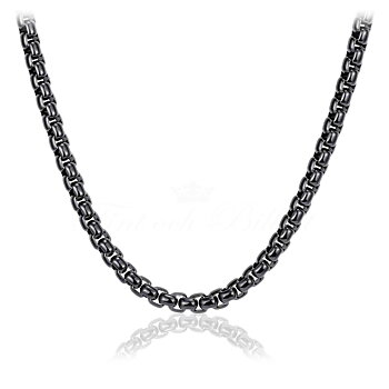 Halsband Essentials Box Gunmetal - Venetiansk Rund Box Kedja 5.5mm