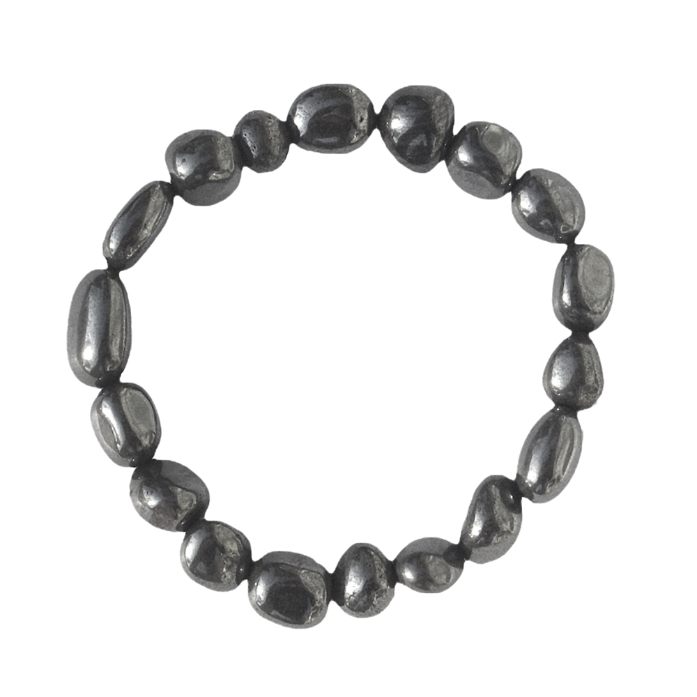  Hematit Armband - ca. 10mm Trumlad pärlor 