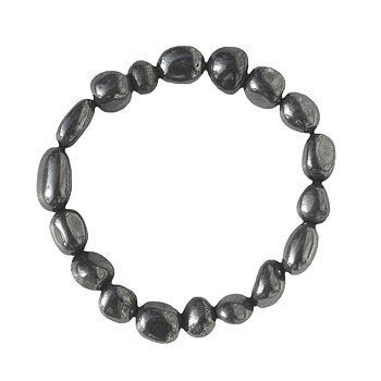  Hematit Armband - ca. 10mm Trumlad pärlor 