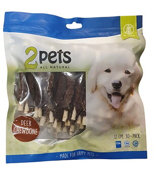 2Pets Tuggpinne med hjort 12 cm 30-pack
