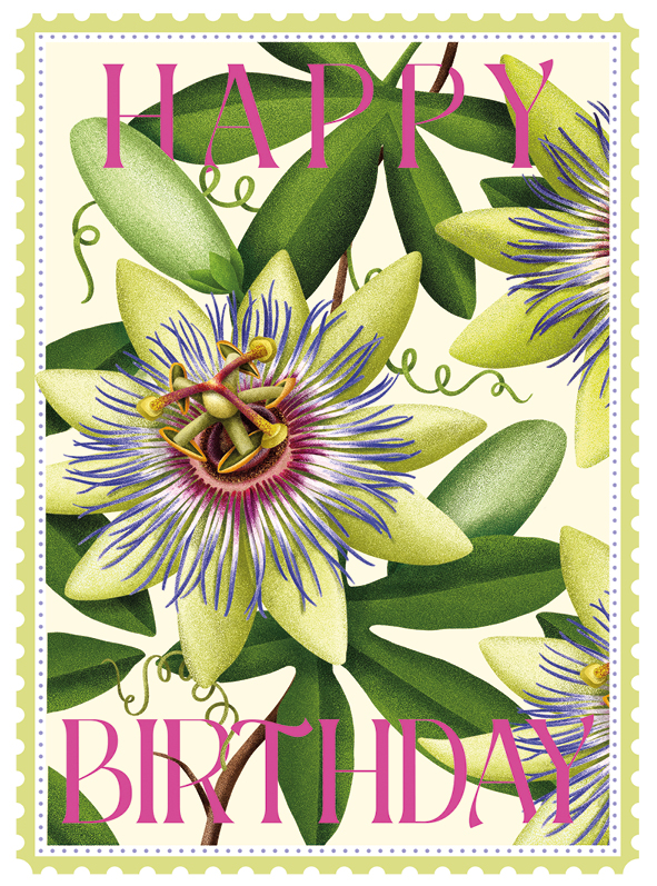 Colourburst Passion Flower Greeting Card