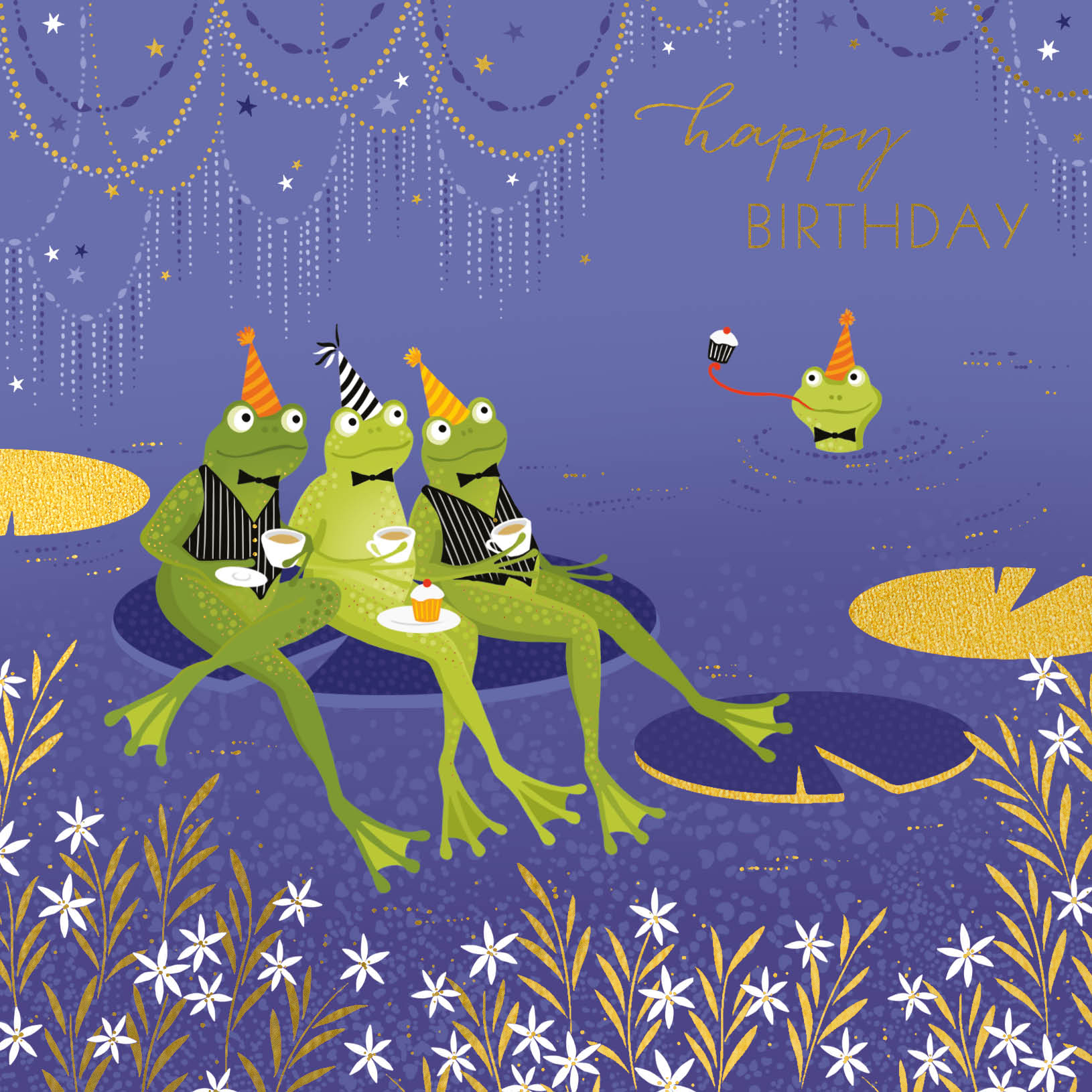 Party Frogs Sara Miller Greeting Card