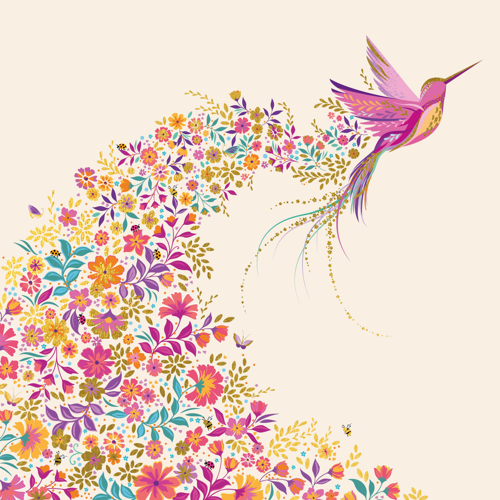 Hummingbird Sara Miller Greeting Card