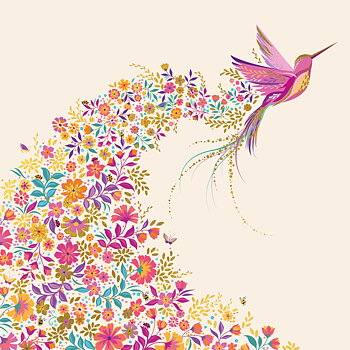 Hummingbird Sara Miller Greeting Card