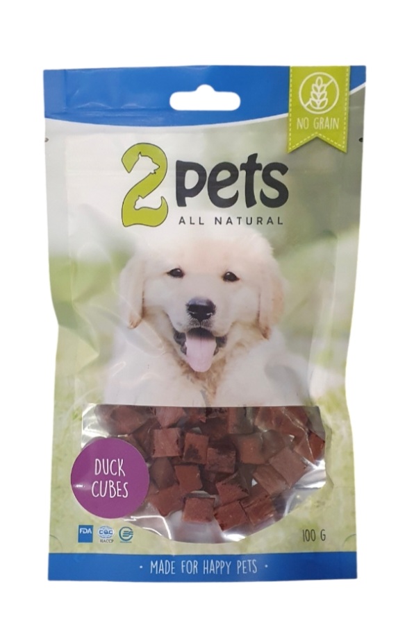 2pets  Dogsnack Duck cubes 100g