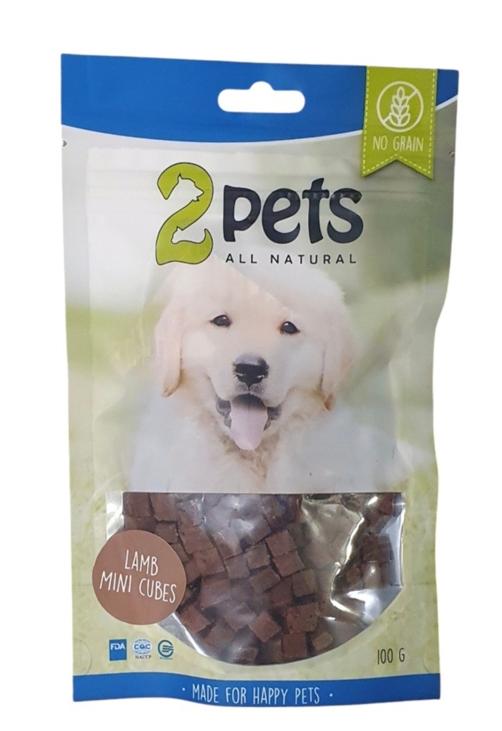 2pets Dogsnack  Lamb minicubes 100g