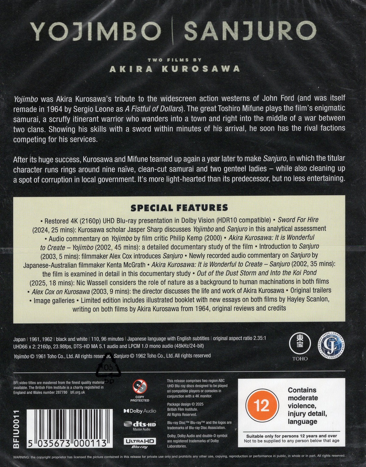 Yojimbo & Sanjuro (Limited Edition) (ej svensk text) (4K Ultra HD) - 2