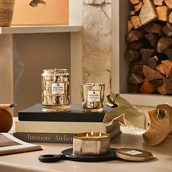 Voluspa Blond Tabac Large Glass Candle