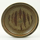 Carl-Harry Stålhane (1960s) Brown Studio Bowl with Abstract Decor 17 cm