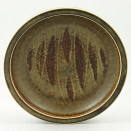 Carl-Harry Stålhane (1960s) Brown Studio Bowl with Abstract Decor 17 cm