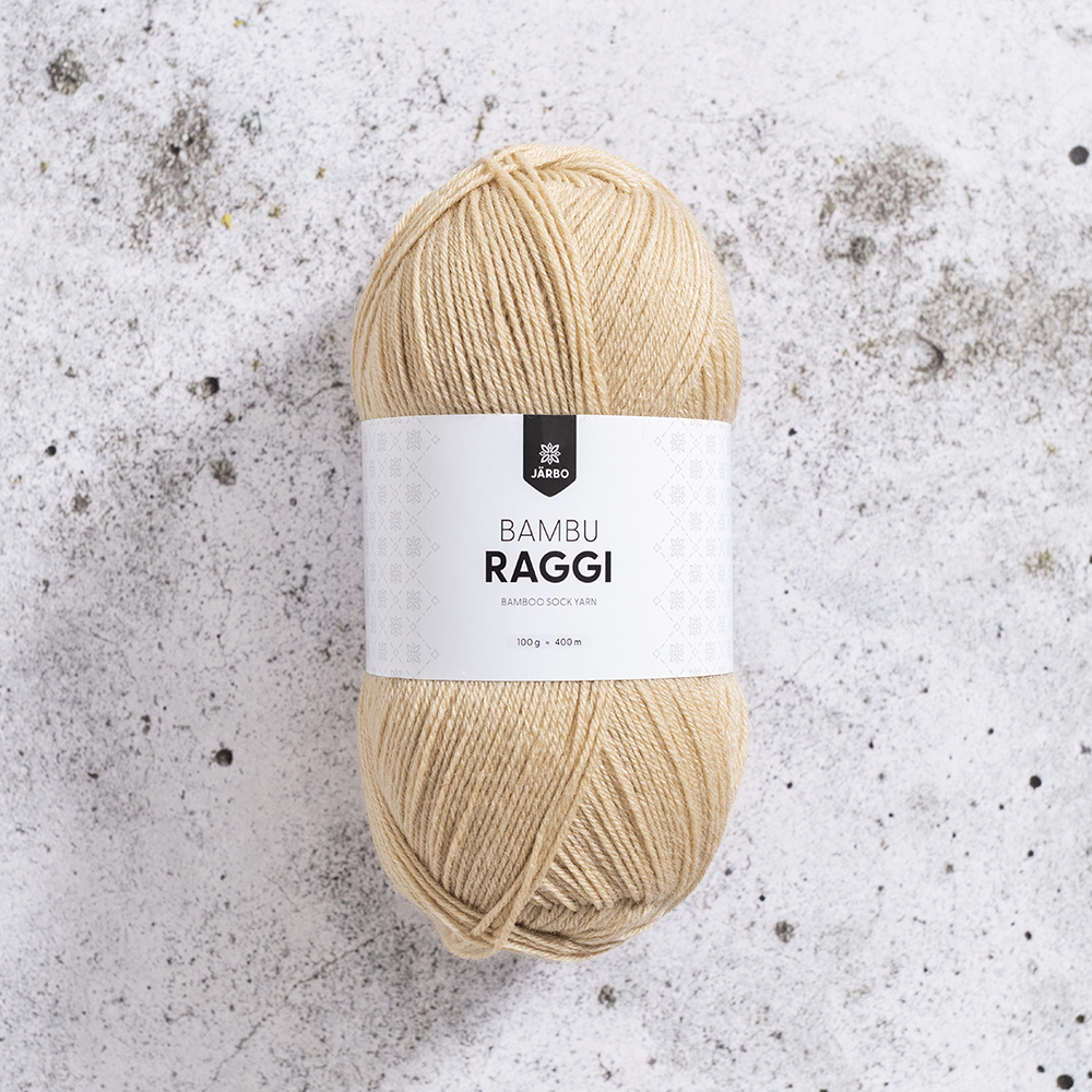 Järbo Bambu Raggi 100 g Beige 17218  Stickfasthet 28 maskor per 10 cm