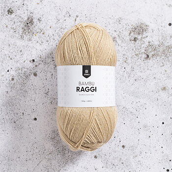 Järbo Bambu Raggi 100 g Beige 17218  Stickfasthet 28 maskor per 10 cm