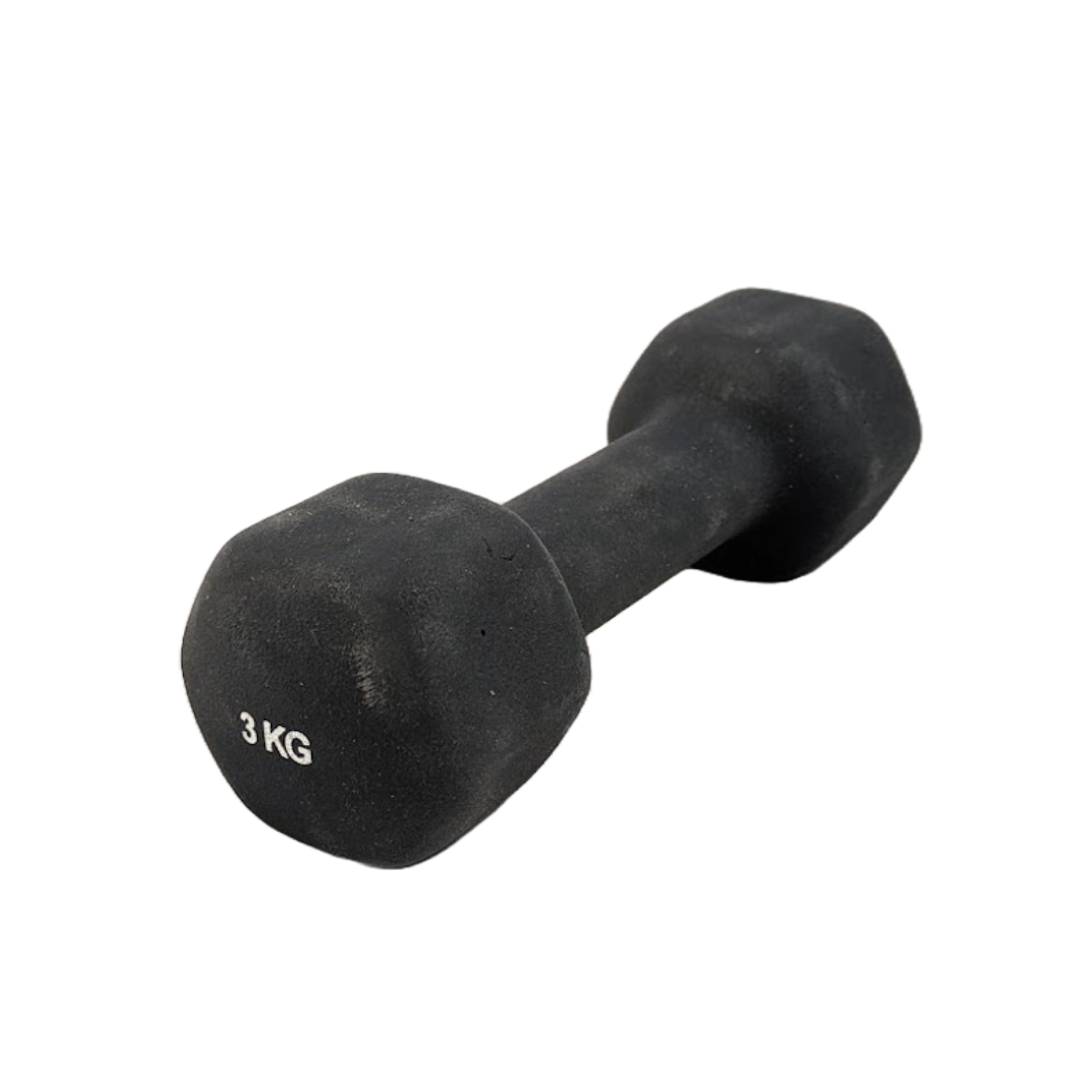 Begagnad Svart Neoprenhantel, 3 kg (1 st)