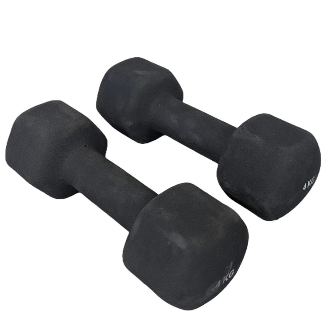 Begagnad Svart Neoprenhantel, 4 kg (1  par)