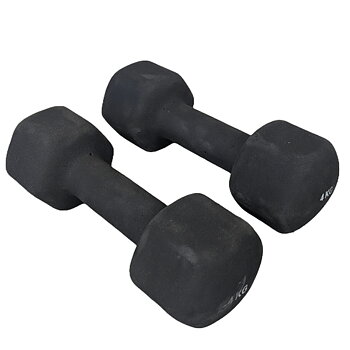 Begagnad Svart Neoprenhantel, 4 kg (1  par)