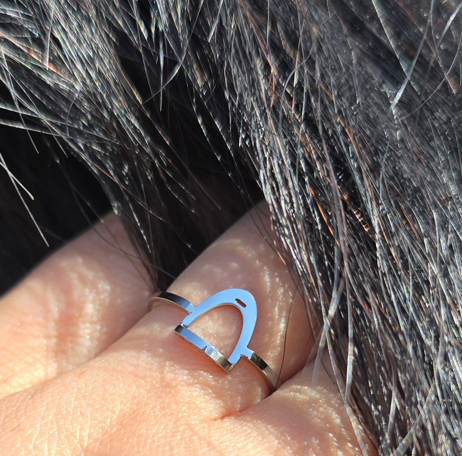 Stirrup Ring Silver  - 6