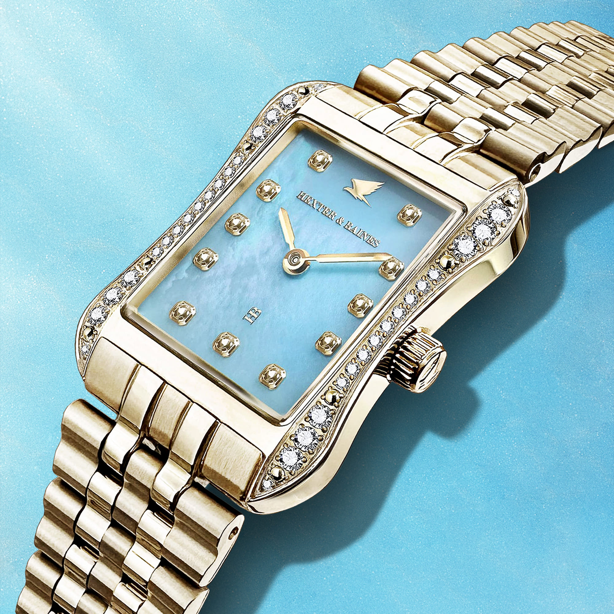 H&B Cronvas Pavé, Gold & Blue Pearl - 2