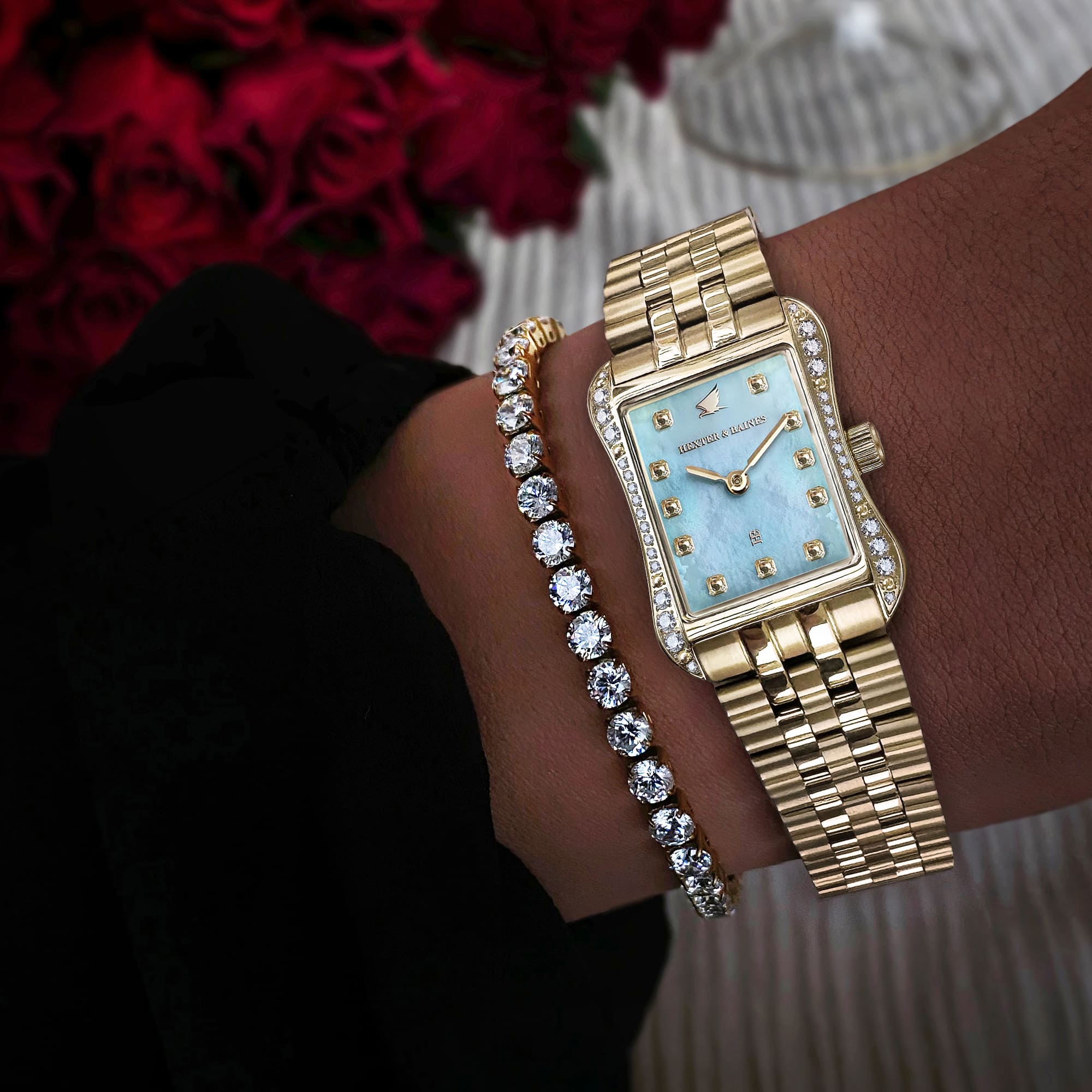 H&B Cronvas Pavé, Gold & Blue Pearl - 4