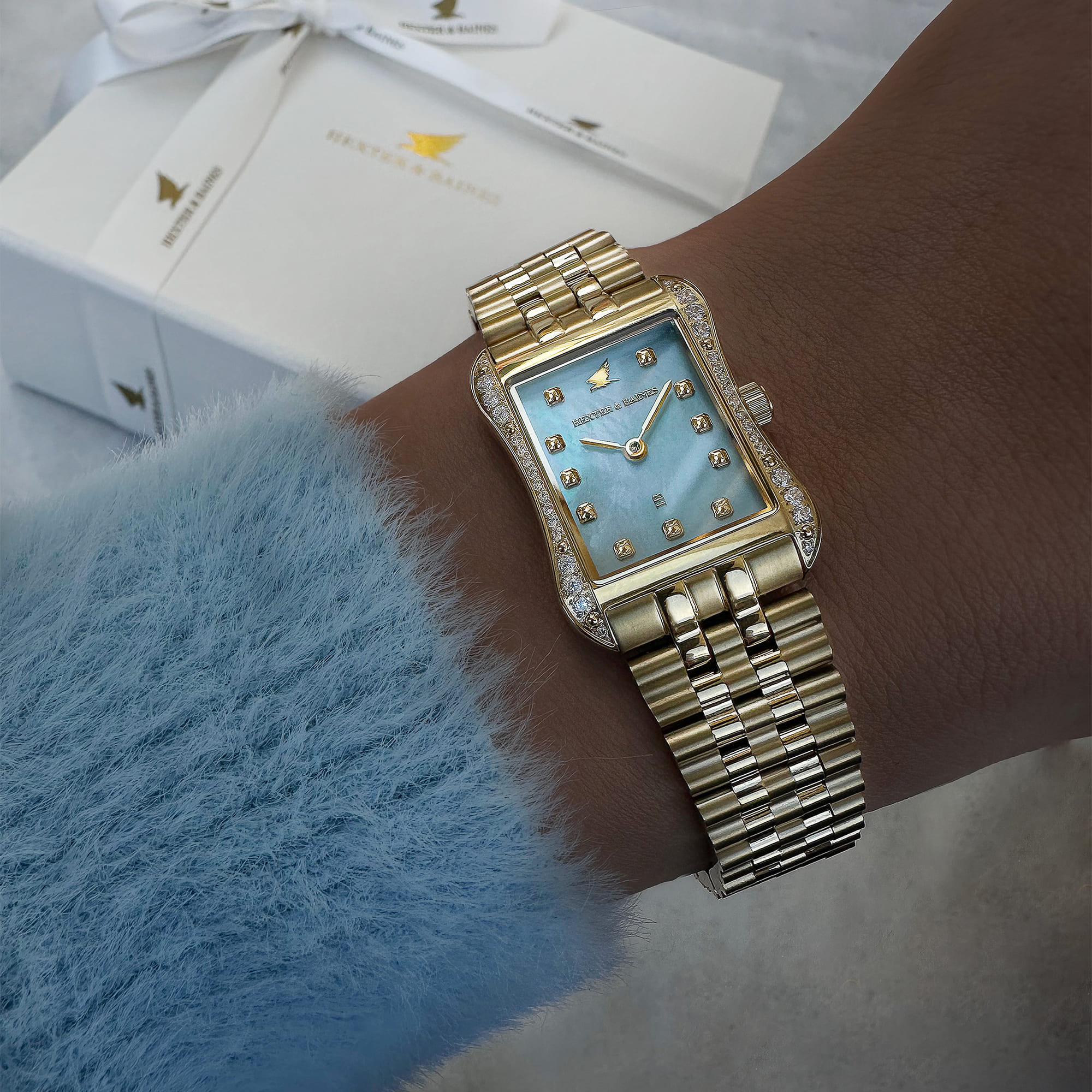 H&B Cronvas Pavé, Gold & Blue Pearl - 6