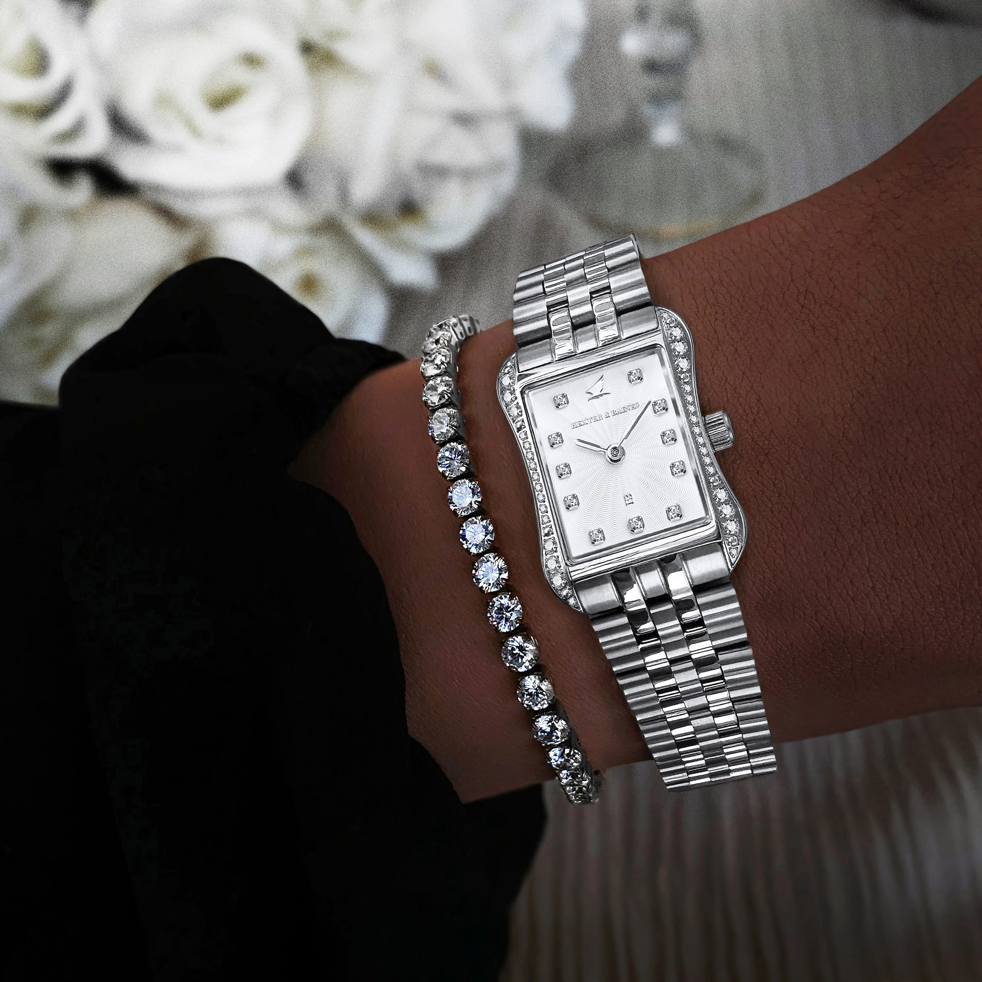 H&B Cronvas Pavé, Silver & White - 9