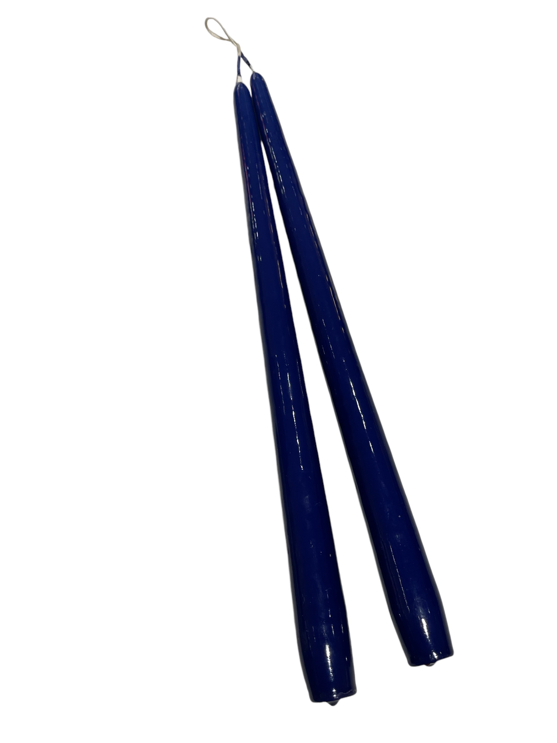 Antique candle Dark blue lacquer 35 cm