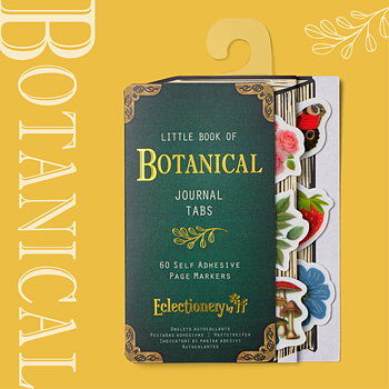 Eclectionery :  Journal Tabs Botanical for books, notebooks and journals - Paket med 60 självhäftande sidmarkeringar i  6 olika motiv