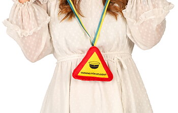 Student-halsband - "Varning för student!" -1