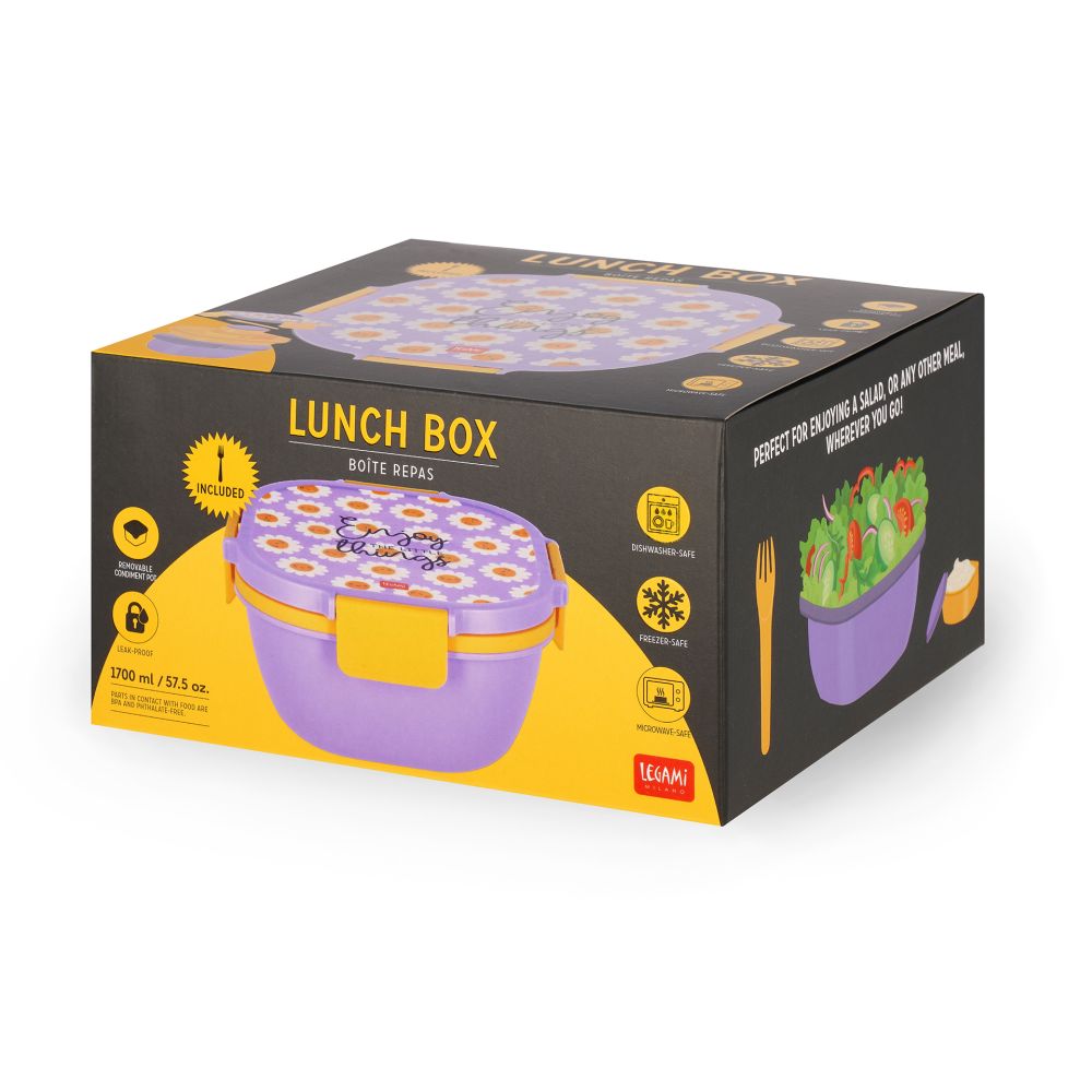Lunchlåda med extrafack och gaffel, Daisy - 2