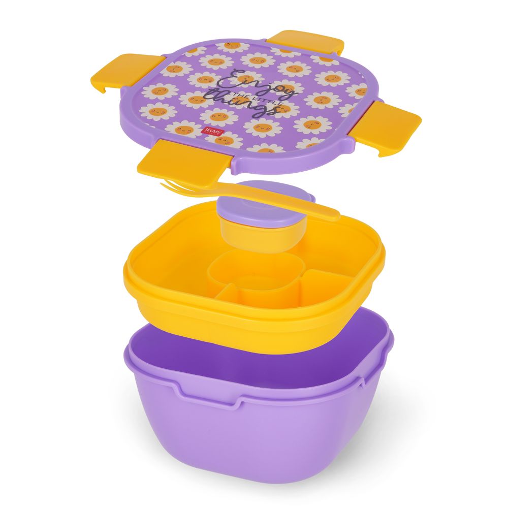 Lunchlåda med extrafack och gaffel, Daisy - 5