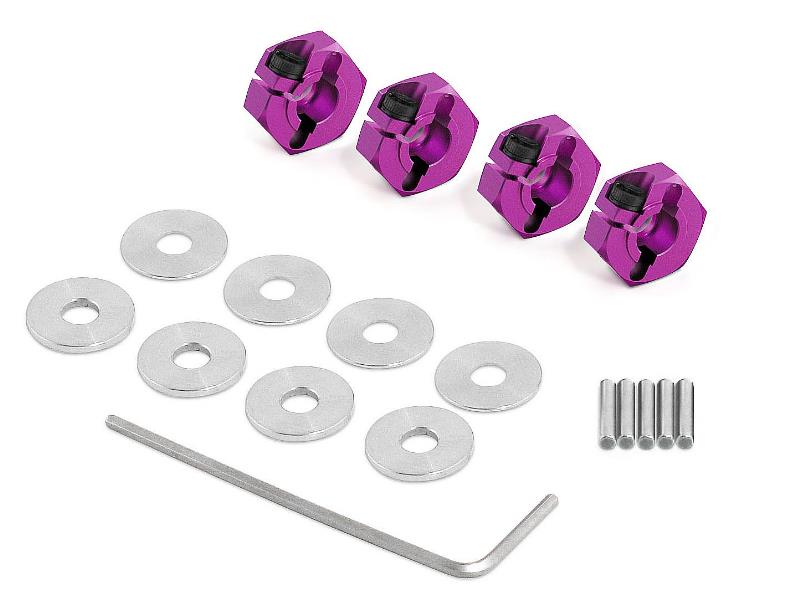 HPI 72044 THIN ALUMINUM HEX HUB (CLAMP TYPE/PURPLE/4PCS)