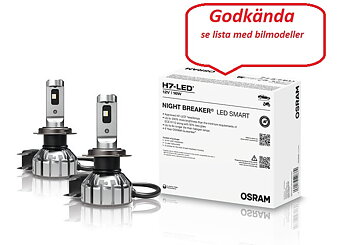 H7 OSRAM NIGHT BREAKER® LED LED SMART  +330% - konverteringssats - GODKÄNDA
