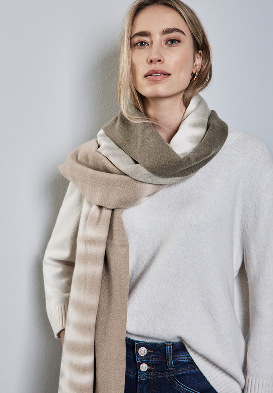 LTD QR Cosy Dip Dye Longscarf - Sand - Street One