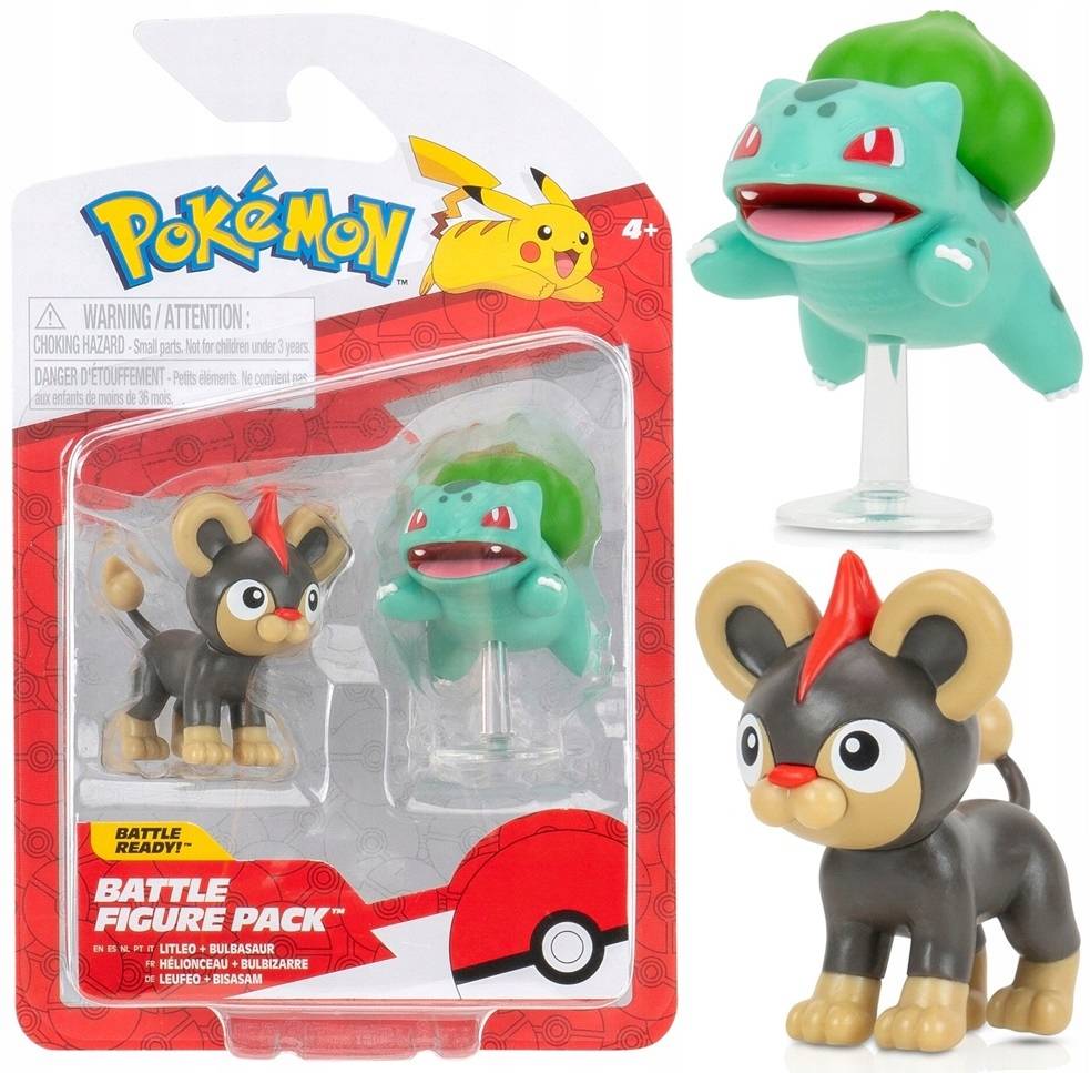 Pokemon Battle Figure Set Figure 2-Pack Litleo & Bulbasaur