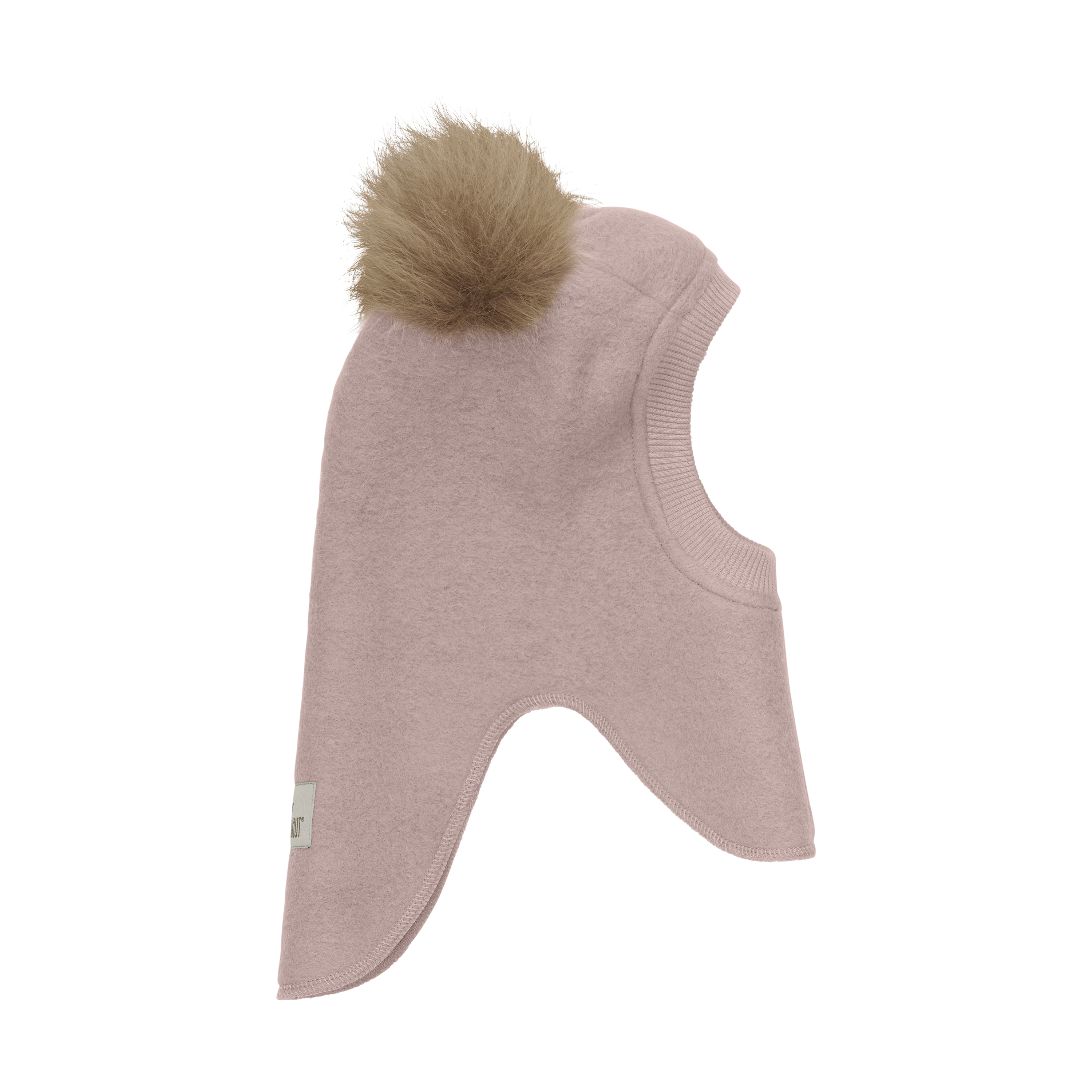 Balaclava w. Alpaca Pompoms  Rose Melange - 3