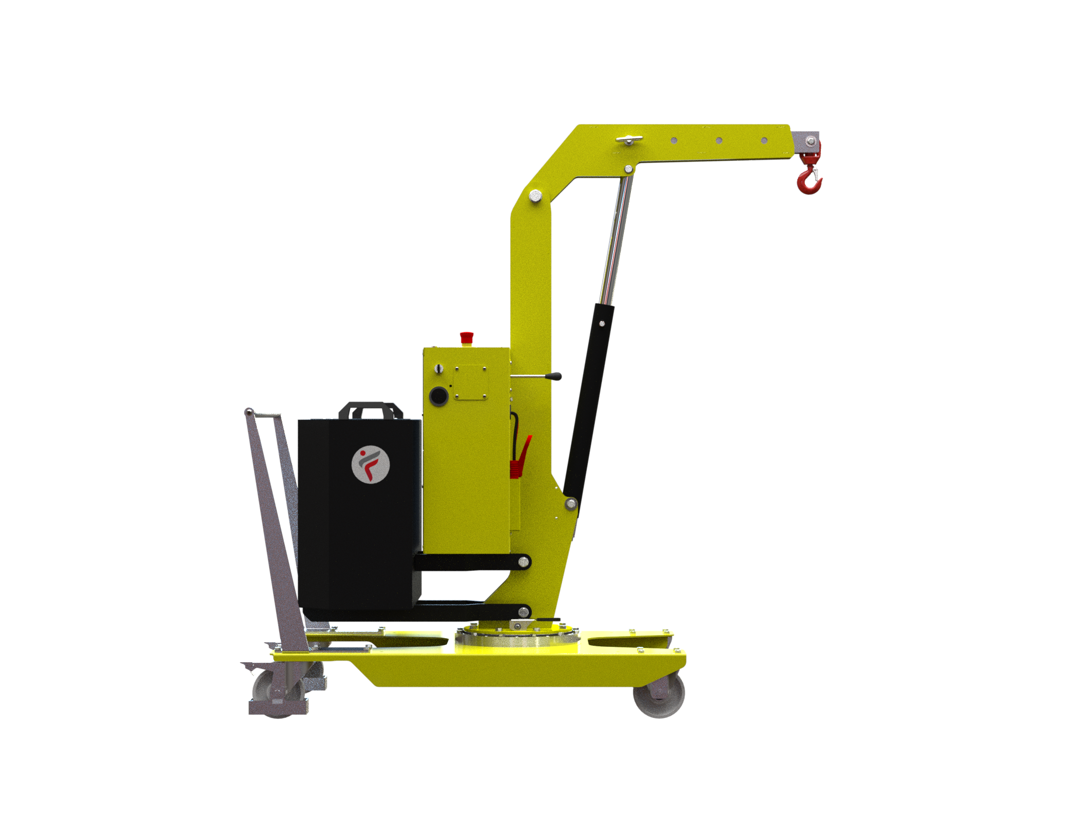 Mobil verkstadskran 01B2L, Maxlast: 200-130 kg / Max utligg : 770 mm