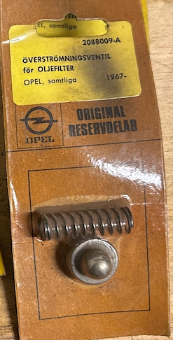 Öljynsuodattimen ylivirtausventtiili