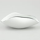 Stig Lindberg (Veckla 1950) White Sculptural Bowl with Black Border 15 cm