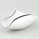 Stig Lindberg (Veckla 1950) White Sculptural Bowl with Black Border 15 cm