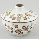 ジャッキー・リンド  Japonicaシリーズ  シュガーボウル  茶色の花模様  11cm  1977年  (2)