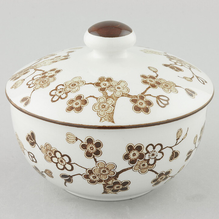 Jackie Lynd (Japonica 1977) Sugar Bowl with Brown Flowers 11 cm (2)