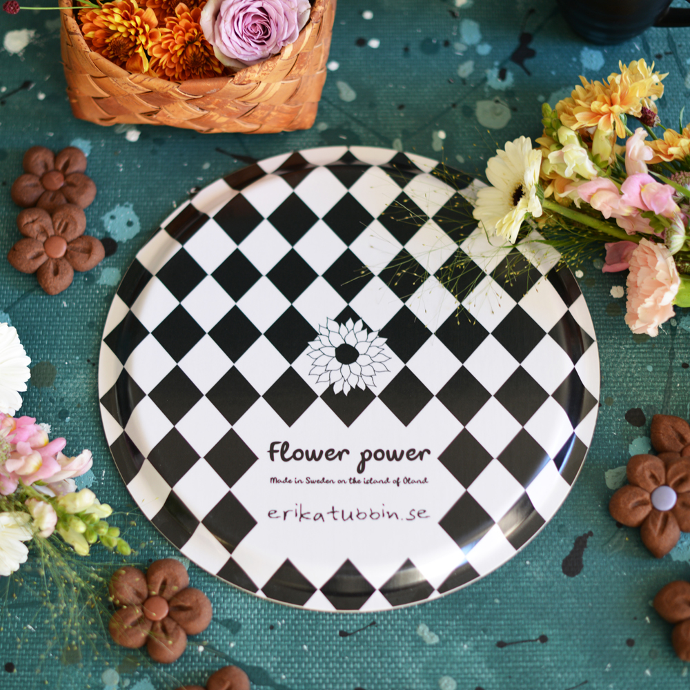 tray FLOWER POWER black-white 31 cm - 4