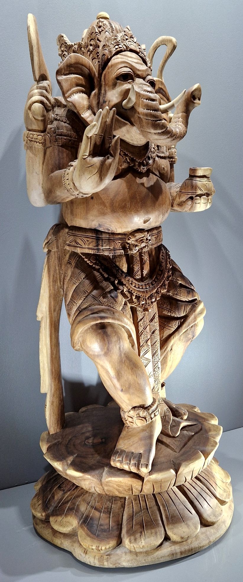 Ganesha Staty handsnidad i trä - 83cm - 3