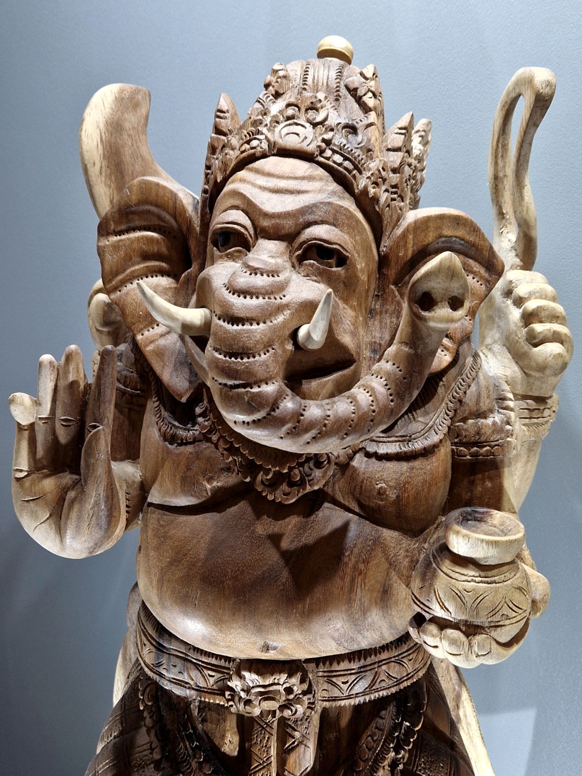 Ganesha Staty handsnidad i trä - 83cm - 6