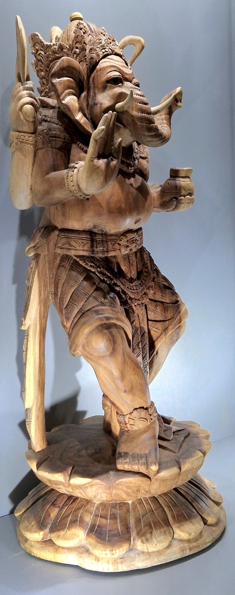Ganesha Staty handsnidad i trä - 83cm - 2