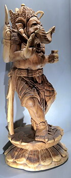 Ganesha Staty handsnidad i trä - 83cm